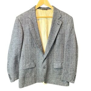 Cricketeer for Dayton Hudson Men Gray Blue Glen Plaid Blazer Sport Coat‎ 44R